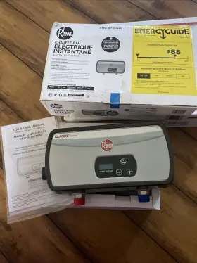 Rtex-06t Rheem Electric Tankless Water Heater Opened Box