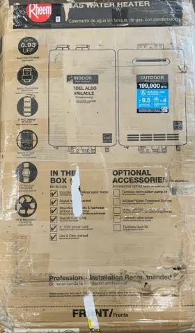 Rtgh-95xln-2 Rheem Tankless Water Heater Natural Gas Indoor 9.5 Gpm 199 900 Btu Read