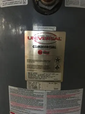 G100-250-8 Rheem Ruud Commercial Water Heater 100 Gal