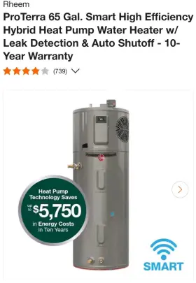 Xe65t10hs45u1 Rheem Xe50t10h45u0 Performance Platinum Proterra Smart Heat Pump Water Heater