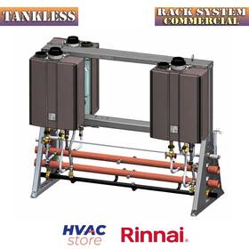 Rinnai 766156010293 Commercial Rack System 3 Unit Tankless Water Heaters Freestanding
