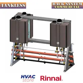 Rinnai 766156010293 Commercial Rack System 3 Unit Tankless Water Heaters Freestanding