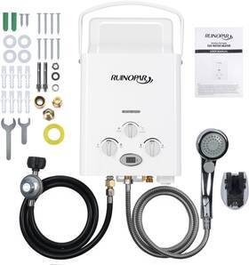 Ruinopar 445021554508 Portable Water Heater Propane Tankless - 6l 1.58gpm Rv On Demand Hot Gas Outdoor
