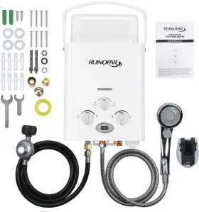 Ruinopar 445021554508 Portable Water Heater Propane Tankless - 6l 1.58gpm Rv On Demand Hot Gas Outdoor