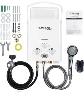 Jsn-f01 Ruinopar Portable Water Heater Propane Tankless - 6l 1.58gpm Rv On Demand Hot Gas Outd
