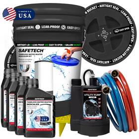 Safetech 840140309133 Tankless Water Heater Flushing Kit With 5-gallon Screw-top Lid Prem