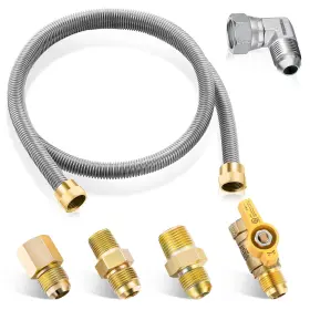 B0cl6sy8t6 Saillong 48 Inch Gas Hose Kit With 1/2 Valve And 4 Couplings - Csa Certified Propane