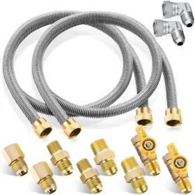 B0dcvp74hy Saillong 2 Pack 48 Inch Gas Hose Connector Kit With Valve And 4 Couplings For Appliance