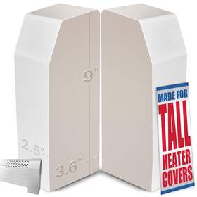 Samorillo B0czm9m3xm 2 Pack Tall End Caps For Oversized Baseboard Heater Covers 9 Inch Plastic Left &
