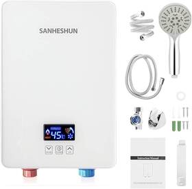 Sanheshun 251862 Electric Tankless Instant Hot Water Heater 6000w 220v Handheld Shower - White