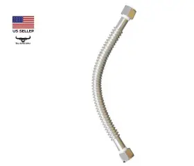 634-3f3f Sioux Chief 3/4 Inch Fip Corrugated Stainless Steel Water Heater Supply Line 12 18 Or 24