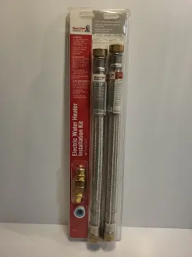 Sioux Chief 739236502520 3/4 Inch Braided Stainless Steel Electric Water Heater Install Kit Nos
