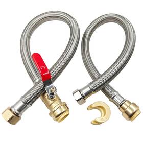Smztools 730265392397 3/4 Inch Ball Valve X Fip 24 Water Heater Hose Connector White
