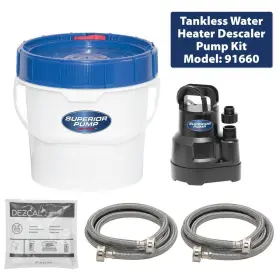 Superior Pump 725113916603 91660 Tankless Water Heater Descaler Utility Sump Kit