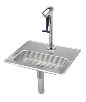 B-1230-12 T&s Brass Water Station With 12-inch Pedestal Glass Filler And Drip