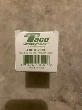 418-4 Taco Hy-vent - Automatic Air Vent 1/2 Inch X 3/4 Npt