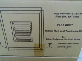 Tk-tv01 Takagi New Outside Wall Vent Box Termination Kit On Demand Water Heater