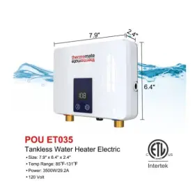 3500w Thermomate Et035 Mini Tankless Water Heater Electric For Sink Faucet 120v