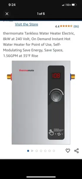 Et080 Thermomate Electric Tankless Water Heater 8kw 240v