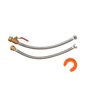 U3088flex20bvlf Tigerbite 1 1/2 X 3/4 Fip 20 Inch Water Heater Hose Kit With Disconnect Clip - Lead-free Bras