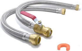 Tt Flex 705353092312 24 Inch Stainless Steel Braided Water Heater Connector Kit With Ball Valve