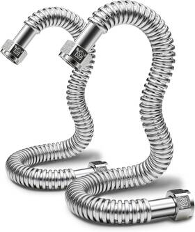 Tt Flex Ttsscc2-p2 Stainless Steel Corrugated Water Heater Connector 3/4 Inch Fip X 18 2 Pack