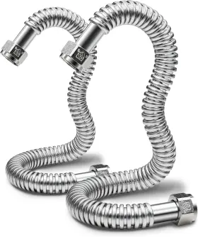 Ttsscc2-p2 Tt Flex Stainless Steel Corrugated Water Heater Connector 3/4 Inch Fip X 18 2 Pack