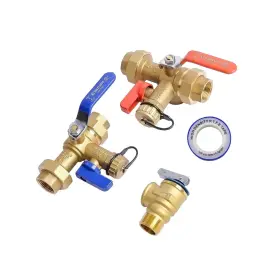 V1560052 Valfluids 3/4 Inch Isolator Tankless Water Heater Service Valve Kit With Pressure Reli