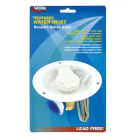 A01-0176lfvp Valterra Recessed Water Inlet - Fpt White Carded