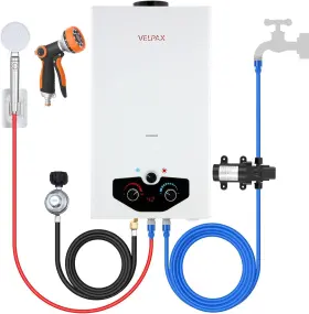 Velpax 717710198476 Tankless Water Heater Propane 3.18gpm 12l Outdoor Portable With 2 G