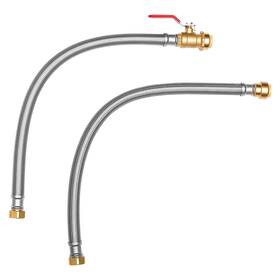 Vevor 197988176596 Water Heater Kit Push-fit Valve Flexible Connector With 3/4 Inch Fip X