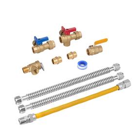 Vevor 197988177685 Water Heater Kit 3/4 Inch Cold And Hot Plumbing Repair With 600 Wog Iso
