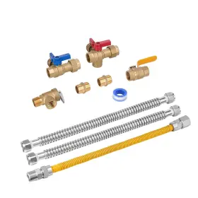 Vevor 197988177685 Water Heater Kit 3/4 Inch Cold And Hot Plumbing Repair With 600 Wog Iso