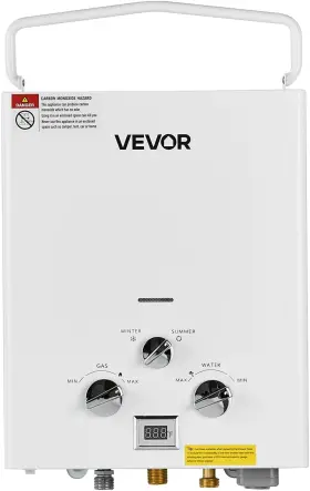 Vevor 197988915072 6l Portable Propane Water Heater 41000 Btu 1.58 Gpm Tankless Outdoor Inst