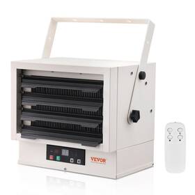 Vevor B0cj2ywl1t 5000w Electric Garage Heater Digital Fan-forced Wall/ceiling Mount Rem
