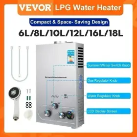 Rft-18l Vevor 18l 5gpm Tankless Natural /propane Gas Hot Water Heater On-demand Instant Boiler