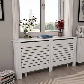 Vidaxl 3051376 Radiator Covers 2 Pcs White 67.7 Inch X7.5 X32.1 Mdf