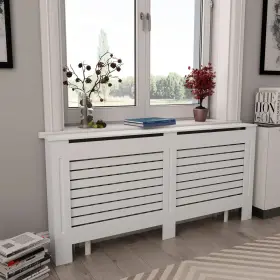3051376 Vidaxl Radiator Covers 2 Pcs White 67.7 Inch X7.5 X32.1 Mdf