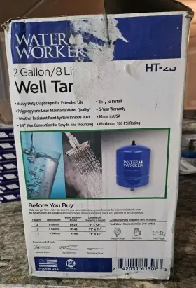 Ht-2b Water Worker 2 Gallon Pressurized Well Tank In Box Never Used