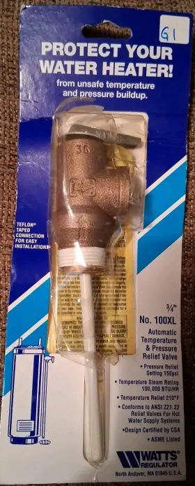100xl-dp-150 Watts Water Heater Pressure Relief Valve 3/4 Inch