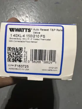 40xl-4150 Watts F163725 Backflow T&p Relief Valve. 40xl-4150/210