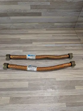 Wff15 Watts 2x Brass Corrugated Copper Water Heater Connector 3/4 Inch Fip 15