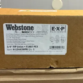 H-12443wpr Webstone Tankless Water Heater Service Valve Kit 3/4 In Brass
