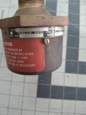 Wells Mfg Co Aq4271s Water Heater Element 27vdc 400w Aircraft