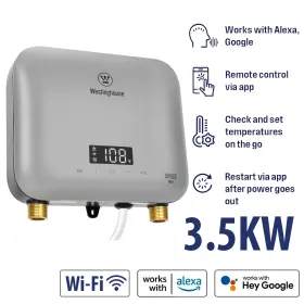 Westinghouse 850057631746 3.5kw 120v Tankless Water Heater Electric Wifi And Amazon Alexa Instant Hot