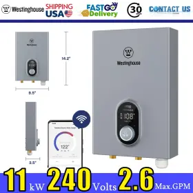 Et011ka3g Westinghouse Tankless Water Heater Electric 11kw 240v Led Display Wifi Compact