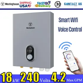 Et018ka1g Westinghouse 18kw Tankless Water Heater Electric 240v Wifi Remotecontrol Compact
