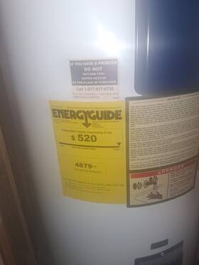 Whirlpool E1f50rd045v 50 Gallon Electric Tall Storage Tank Water Heater White