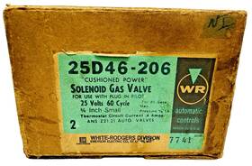 White Rodgers 25d46-206 New Solenoid Gas Valve 3/4 Inch 25 Volts 60 Cycle Cushioned Power