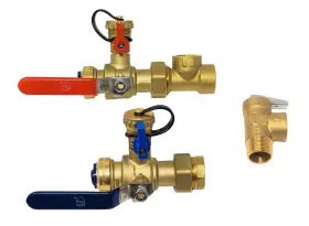 Ls-a455 Winfield Clean Brass 3/4 Inch Push Fit Isolator Tankless Water Heater Service Valve Ki